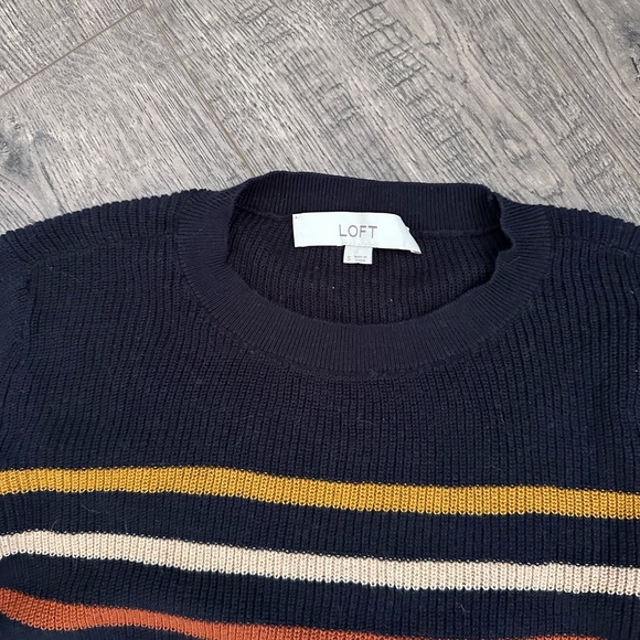 Loft Striped Draped Sleeve Sweater - Picture 2 of 3